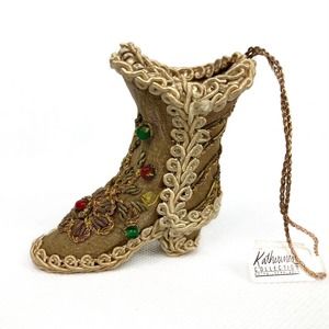 Vintage, Collectible, Wayne M Kleski,  Victorian style boot ornament with hangar